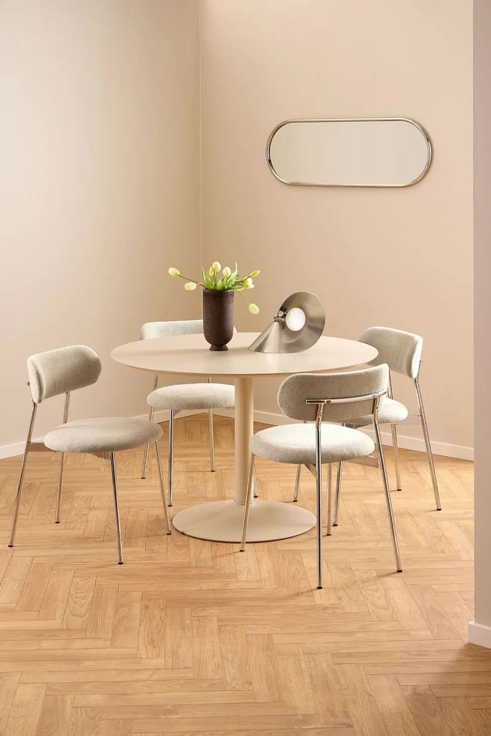 Ibiza Matbord Ø100 | Beige MDF