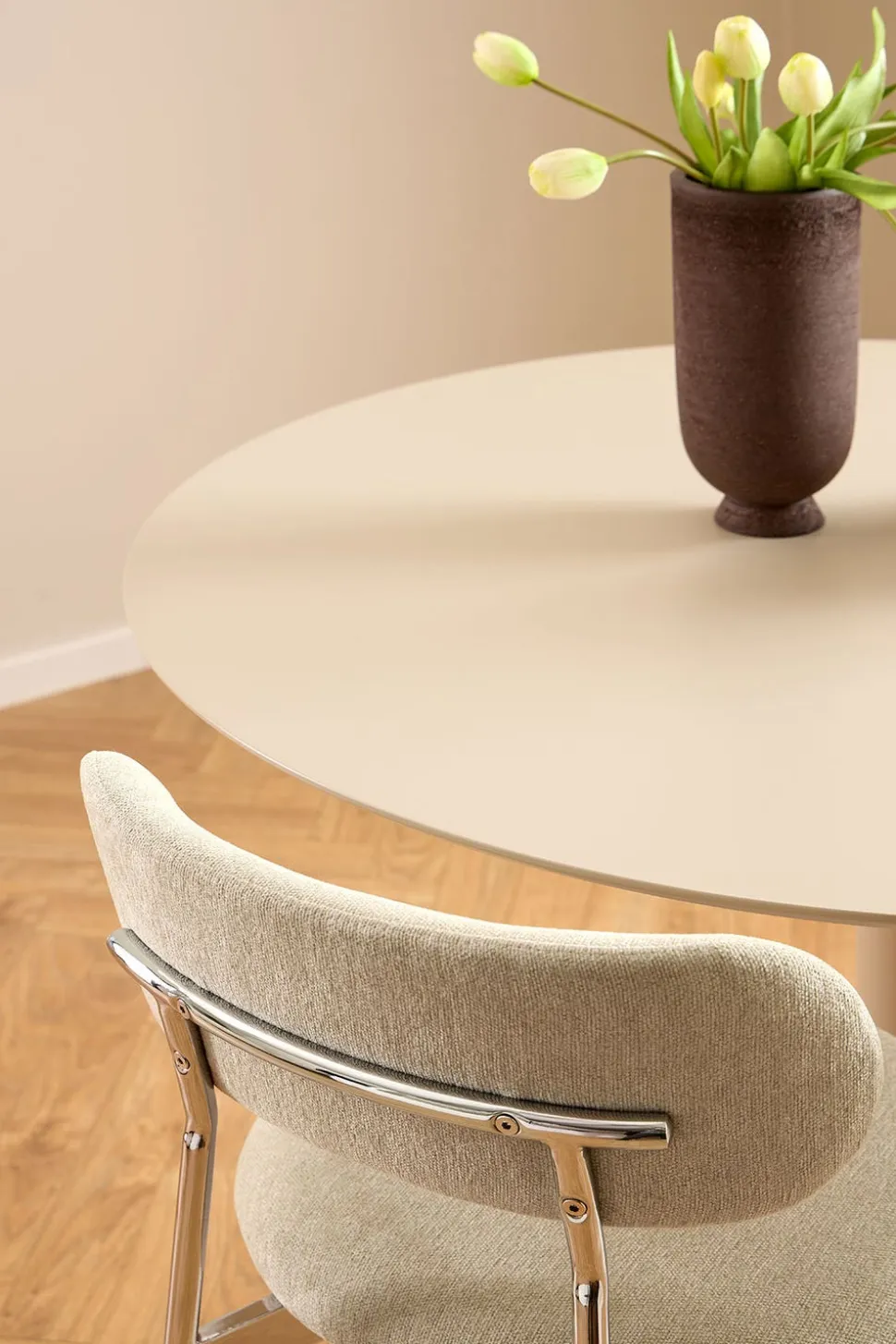 Ibiza Matbord Ø100 | Beige MDF