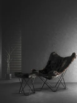 Iceland Mariposa Fåtölj Shorn Black / Chrome