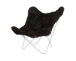 Iceland Mariposa Fåtölj Shorn Black / Chrome
