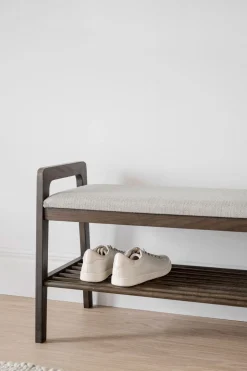 Inverness Hallbänk | Brunlackad Ek