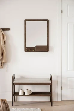 Inverness Hallbänk | Brunlackad Ek