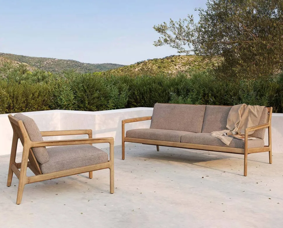 Jack Outdoor Loungefåtölj | Svartlackad, Off White