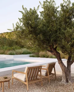 Jack Outdoor Loungefåtölj | Teak, Burgundy