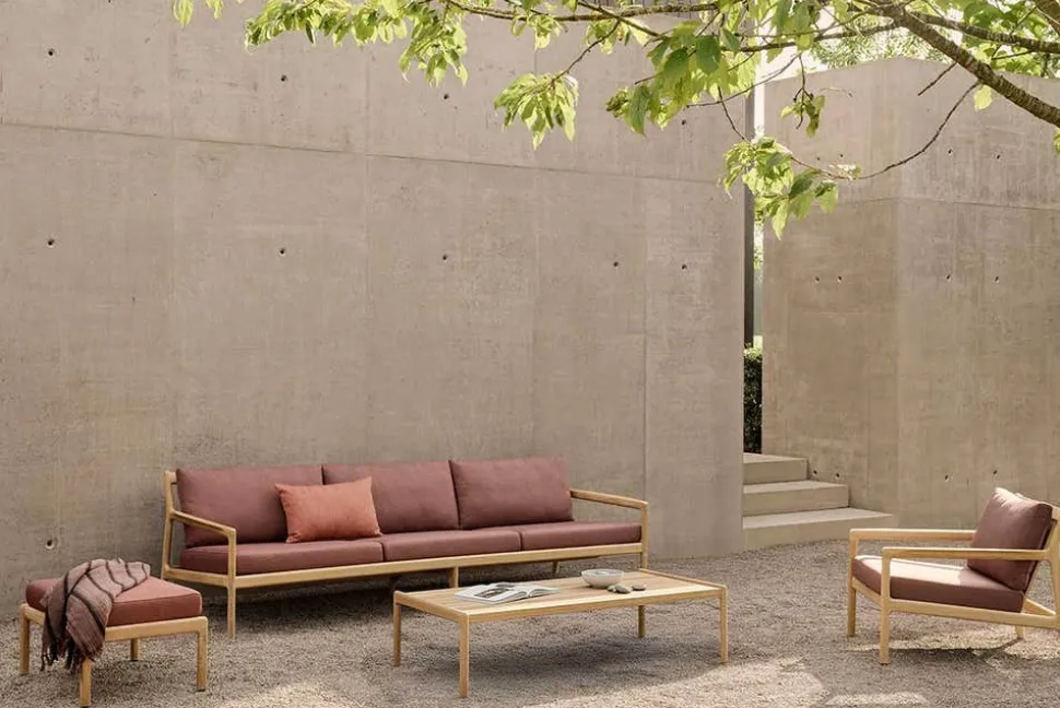 Jack Outdoor Loungefåtölj | Teak, Burgundy