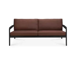 Jack Outdoor 2-sits Soffa | Svartlackad Teak, Burgundy