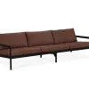 Jack Outdoor 3-sits Soffa | Svartlackad Teak, Burgundy