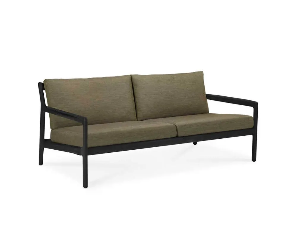Jack Outdoor 2-sits Soffa | Svartlackad Teak, Green
