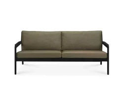 Jack Outdoor 2-sits Soffa | Svartlackad Teak, Green