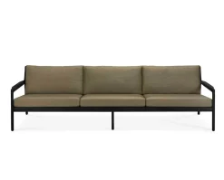 Jack Outdoor 3-sits Soffa | Svartlackad Teak, Green