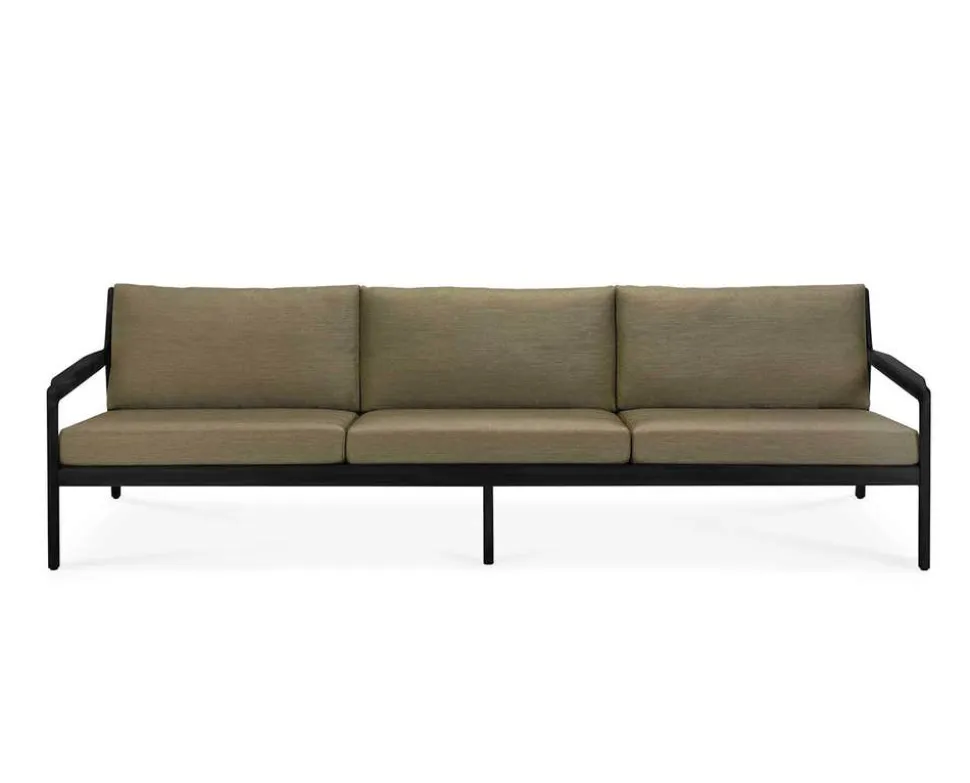 Jack Outdoor 3-sits Soffa | Svartlackad Teak, Green