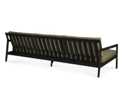 Jack Outdoor 3-sits Soffa | Svartlackad Teak, Green