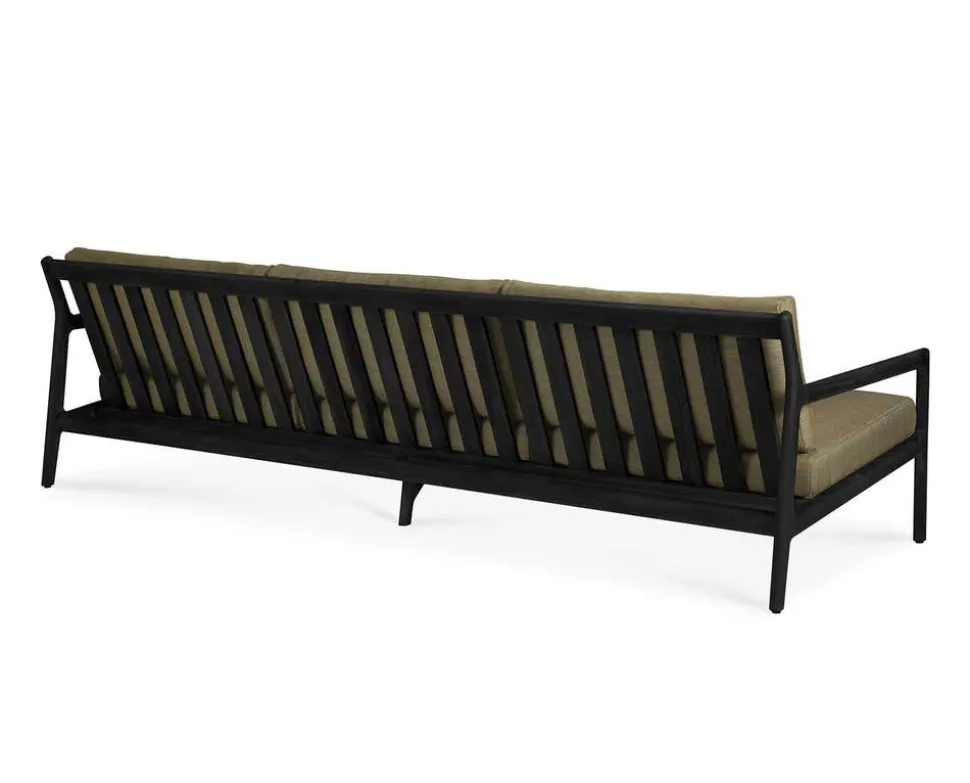 Jack Outdoor 3-sits Soffa | Svartlackad Teak, Green