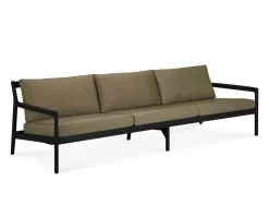 Jack Outdoor 3-sits Soffa | Svartlackad Teak, Green