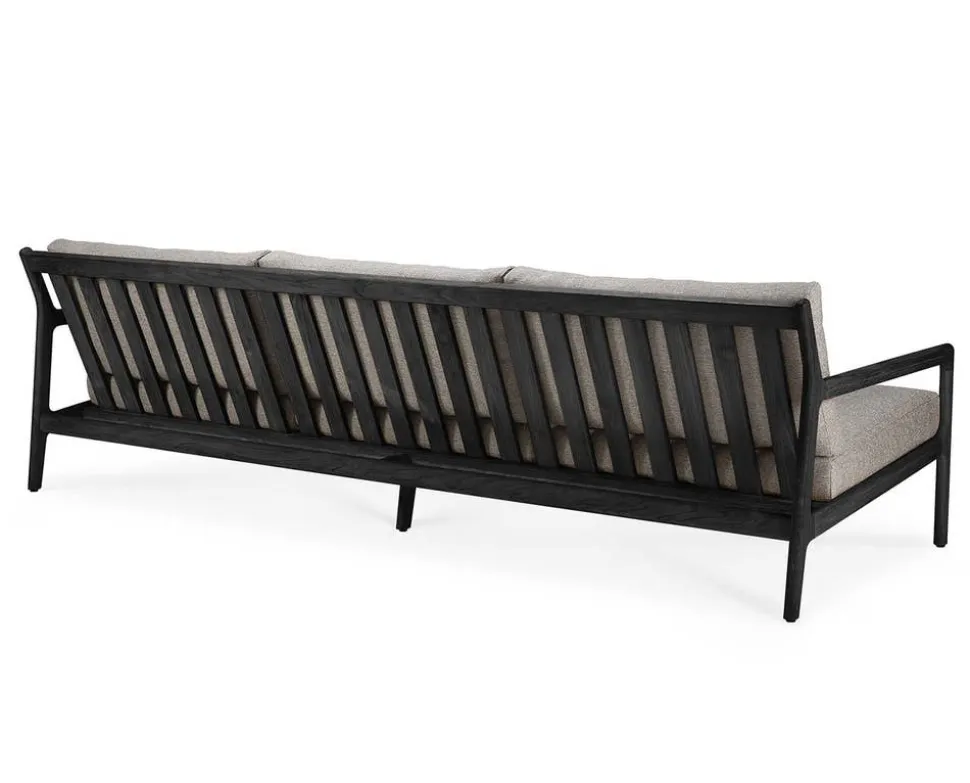 Jack Outdoor 3-sits Soffa | Svartlackad Teak, Mocha