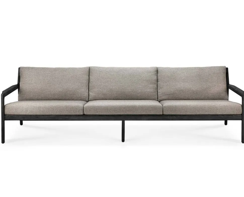 Jack Outdoor 3-sits Soffa | Svartlackad Teak, Mocha