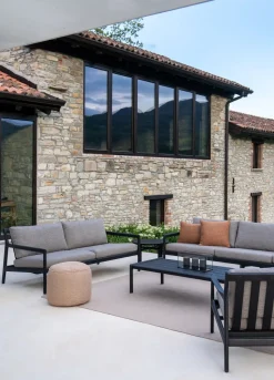Jack Outdoor 2-sits Soffa | Svartlackad Teak, Natural