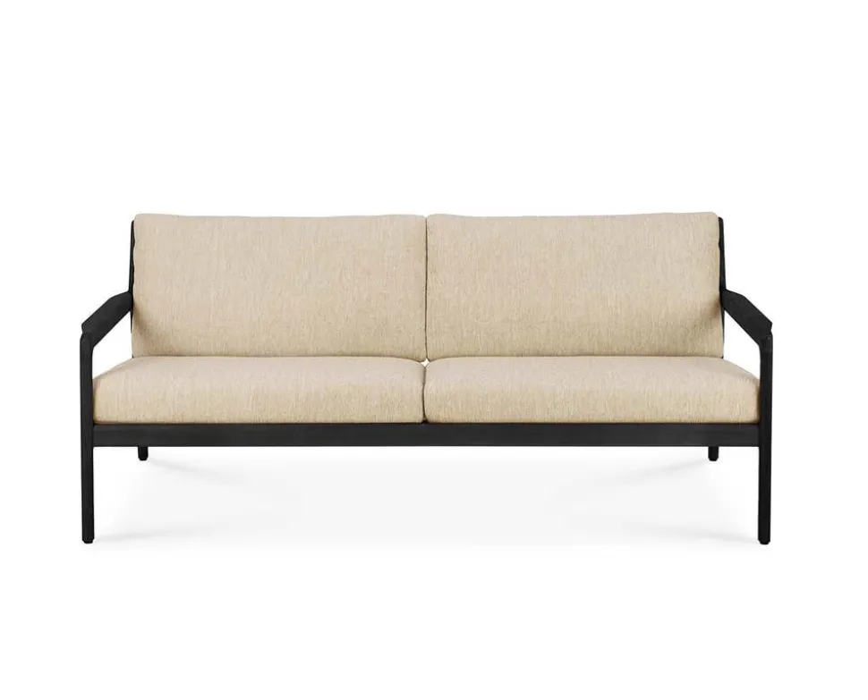 Jack Outdoor 2-sits Soffa | Svartlackad Teak, Natural