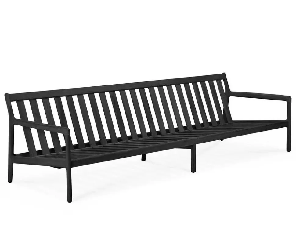 Jack Outdoor 3-sits Soffa | Svartlackad Teak, Natural
