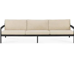 Jack Outdoor 3-sits Soffa | Svartlackad Teak, Natural