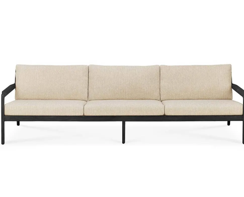 Jack Outdoor 3-sits Soffa | Svartlackad Teak, Natural