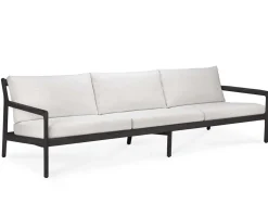 Jack Outdoor 3-sits Soffa | Svartlackad Teak, Off White