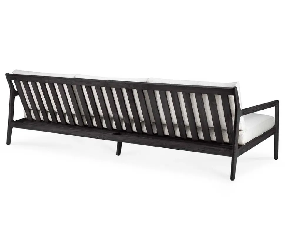 Jack Outdoor 3-sits Soffa | Svartlackad Teak, Off White