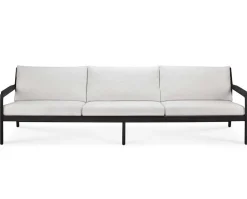 Jack Outdoor 3-sits Soffa | Svartlackad Teak, Off White