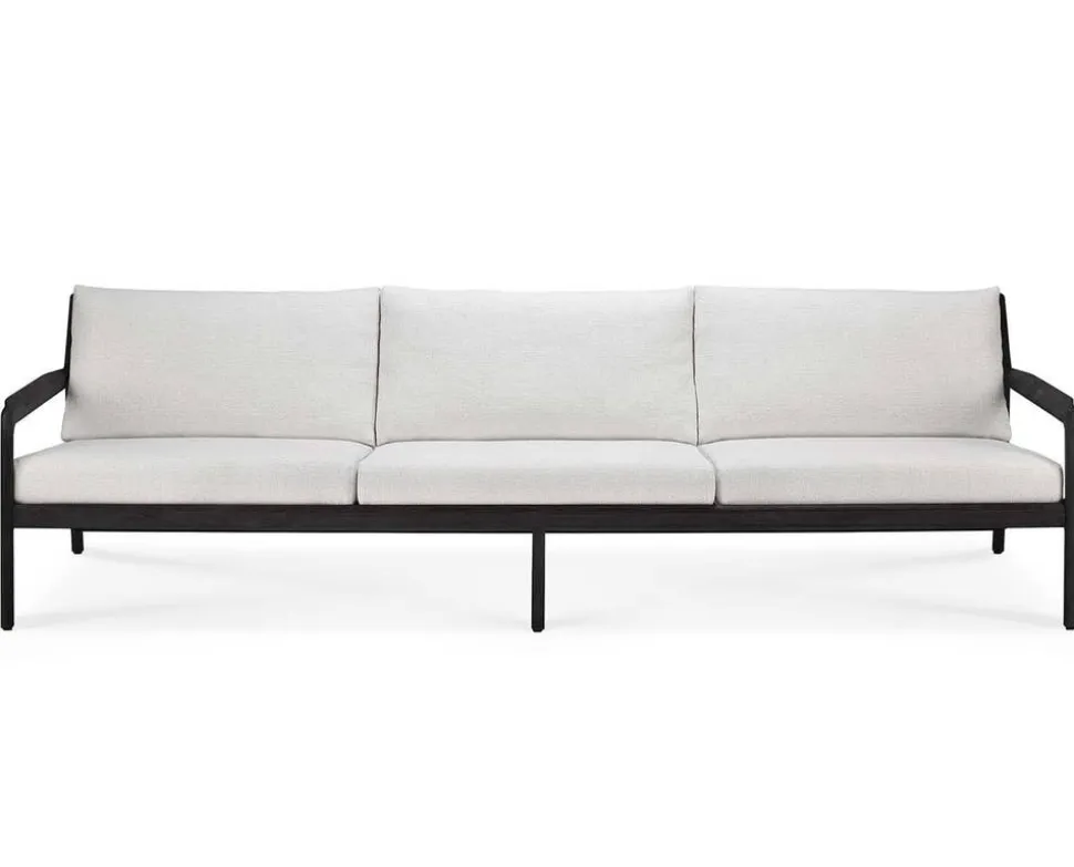 Jack Outdoor 3-sits Soffa | Svartlackad Teak, Off White