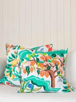 Kuddfodral Botanical Orange Vit