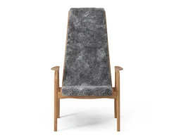 Lamino fåtölj Lackad bok | Fårskinn Scandinavian Grey