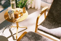 Lamino fåtölj + pall Oljad ek | Fårskinn Sahara