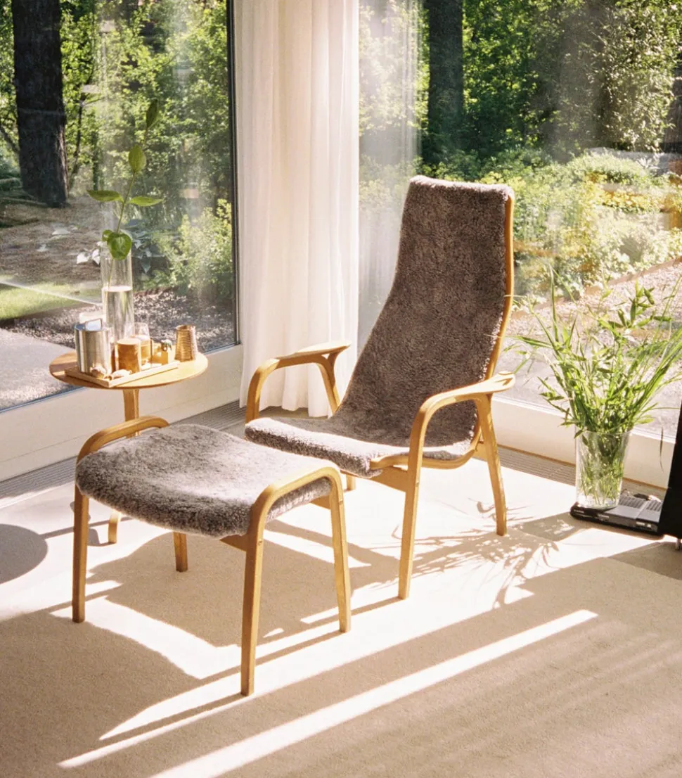Lamino fåtölj + pall Oljad ek | Fårskinn Vit