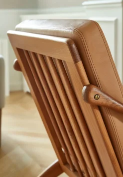 Lean Back Fåtölj | Nature Läder Teak
