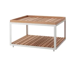 Level Soffbord Large | Vit | Teak