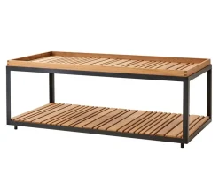 Level Soffbord Rektangulärt | Lavagrå | Teak