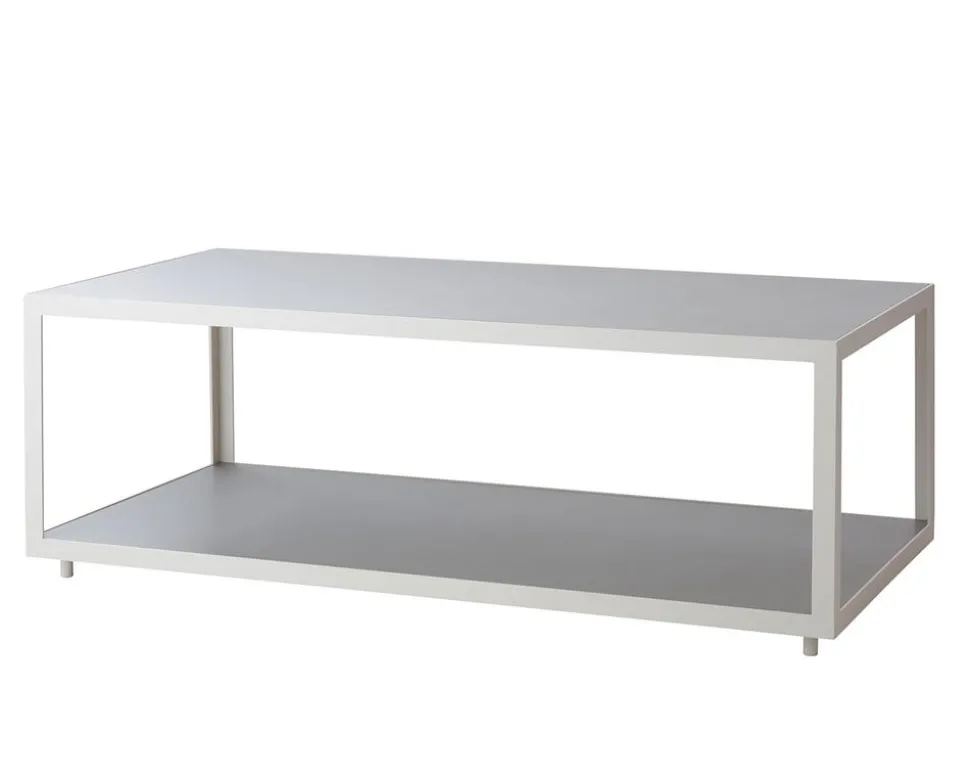 Level Soffbord Rektangulärt | Vit | Ljusgrå Keramik