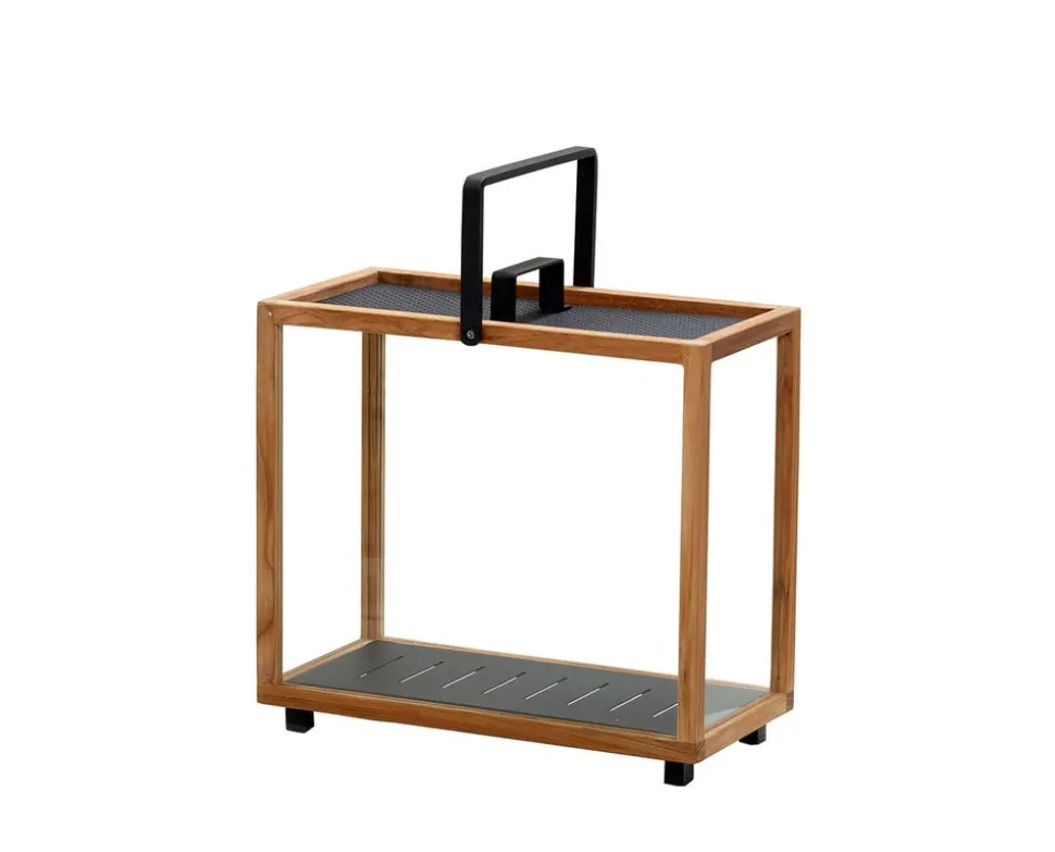Lighthouse Lykta Rect. | Teak/ Lava Grey