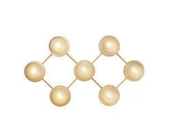 Liila 7 Vägglampa | Nordic Gold/Optic Clear