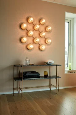 Liila 12 Vägglampa | Nordic Gold/Optic Clear