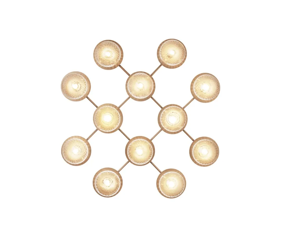 Liila 12 Vägglampa | Nordic Gold/Optic Clear
