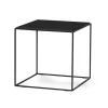 Lime Soffbord 50x50 | Svartbetsad ask | Svart metall
