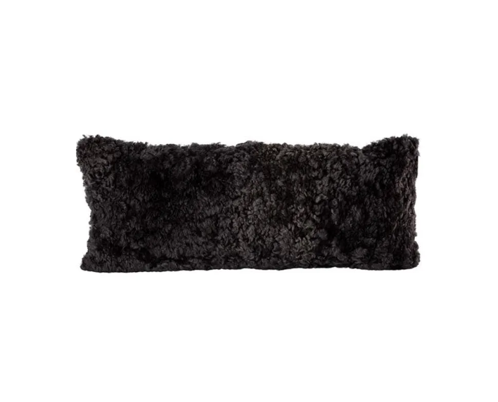 Lina fårskinnskudde 60x25 Carbon