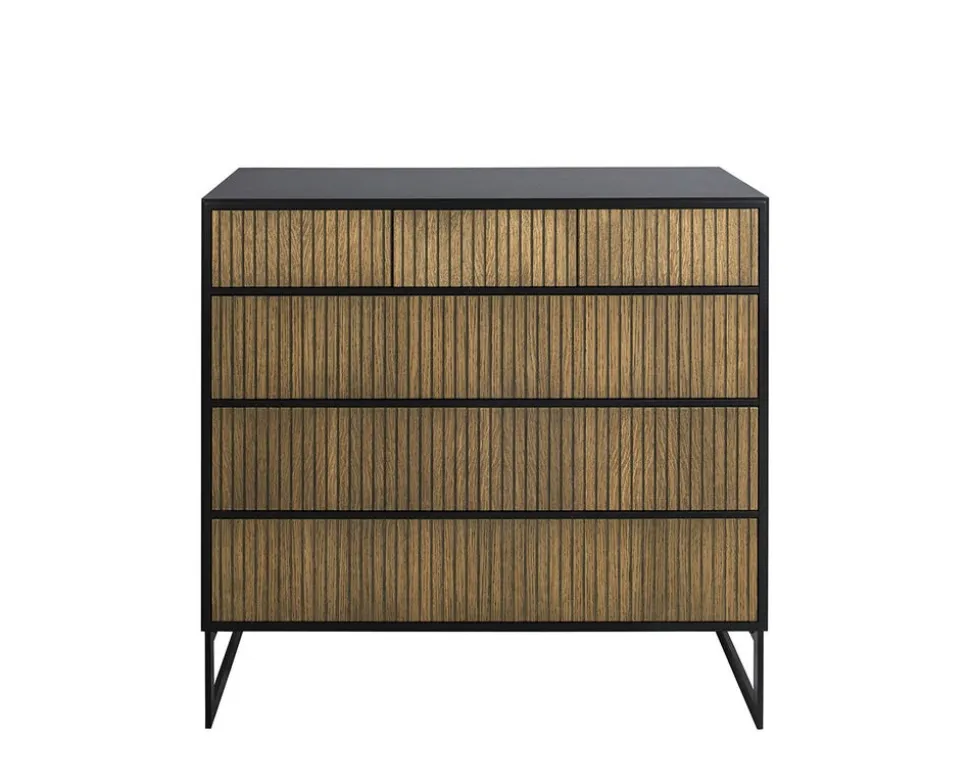 Line Byrå Burned Walnut/ Black | 3+3 Lådor