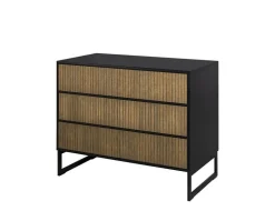 Line Byrå Burned Walnut/ Black | 3 Lådor