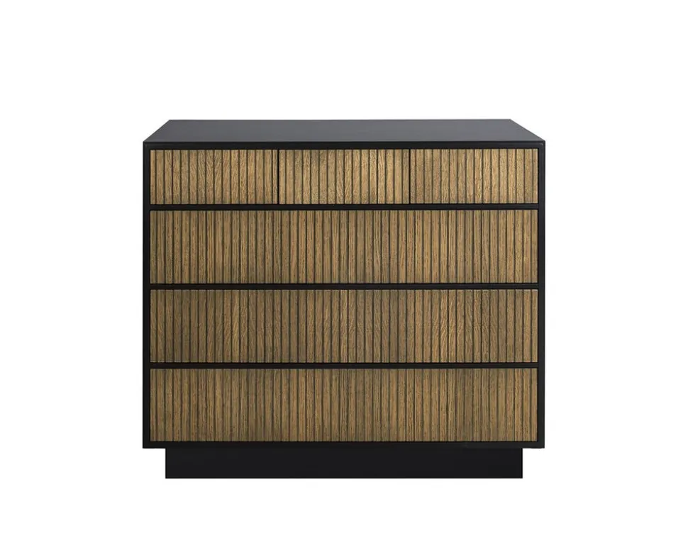 Line Byrå Burned Walnut/ Black | 3+3 Lådor med Sockel