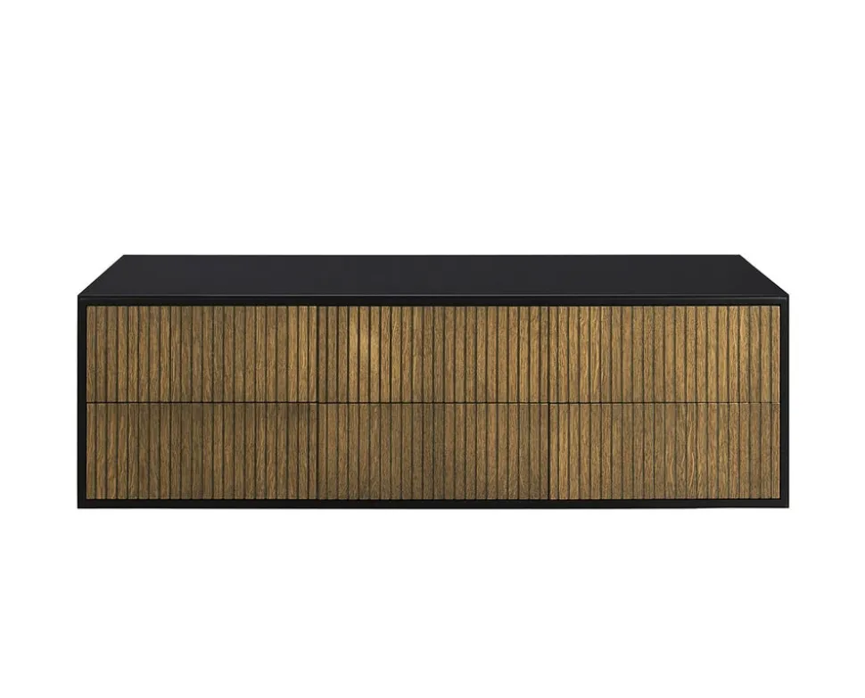 Line Byrå Burned Walnut/ Black | 6 Lådor Vägghängd