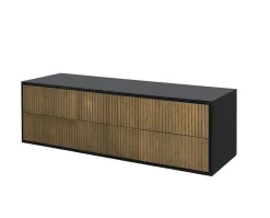 Line Byrå Burned Walnut/ Black | 6 Lådor Vägghängd