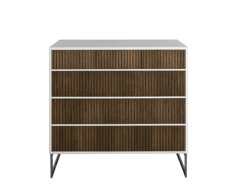 Line Byrå Burned Walnut/ White | 3+3 Lådor