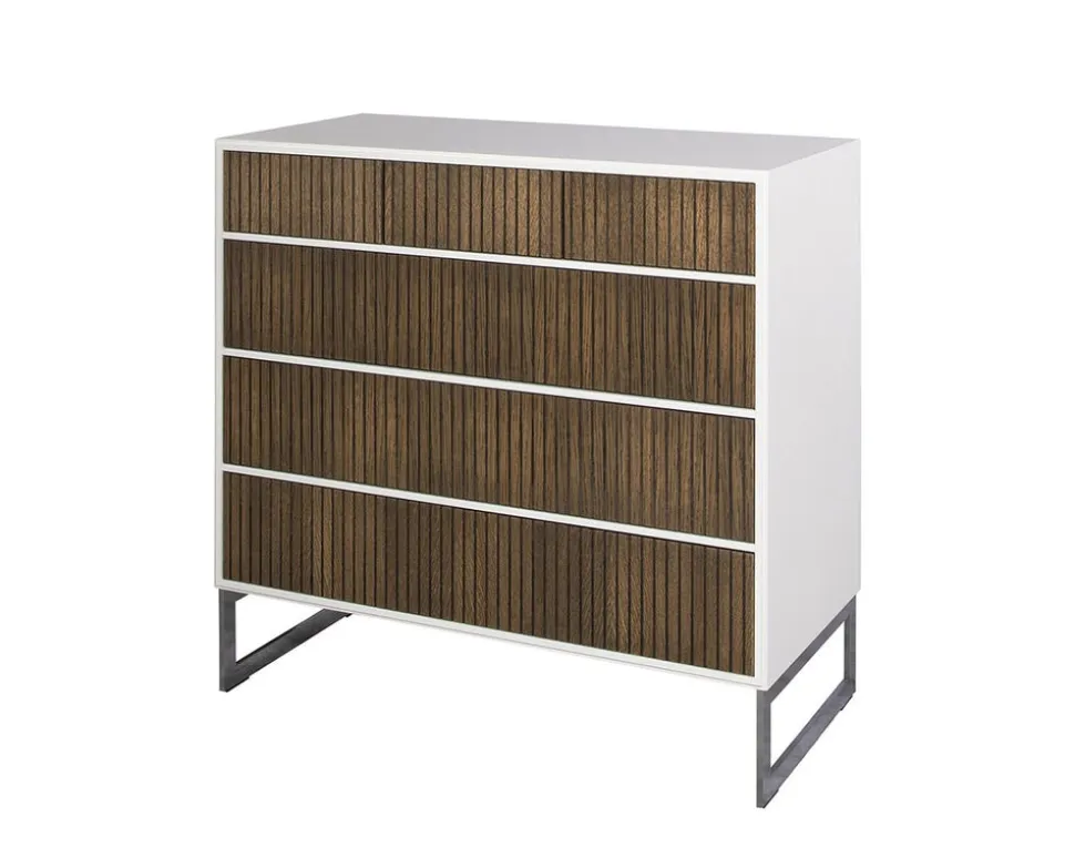 Line Byrå Burned Walnut/ White | 3+3 Lådor